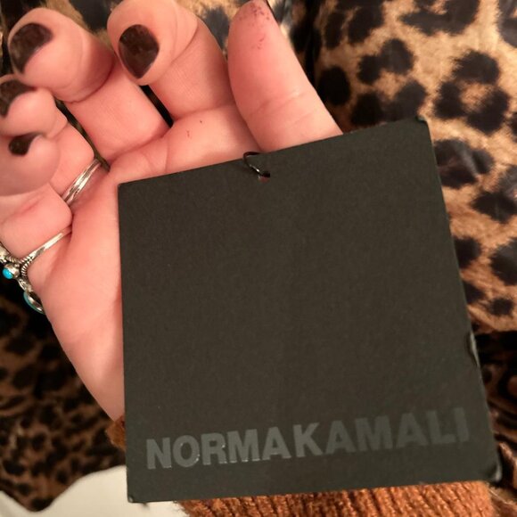 Norma Kamali Women's Golden Leopard Hooded Full Zip Bomber Jacket Size M & L - Picture 2 of 3